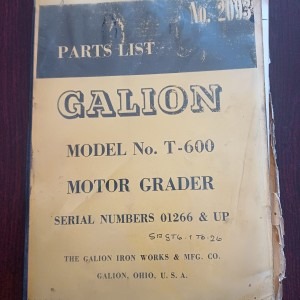 Galion Motor Grader Parts List